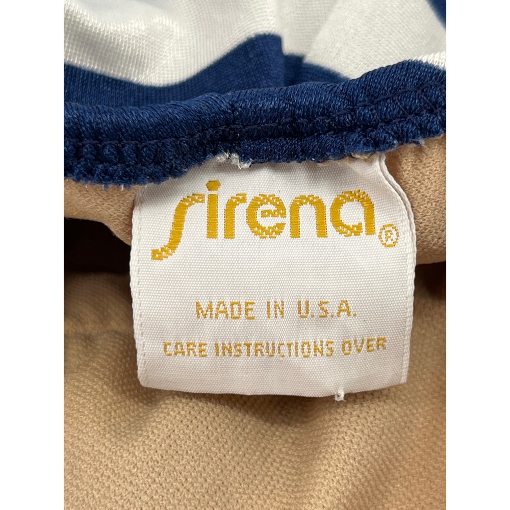 VTG Sirena Nautical Striped 1 Piece Swimsuit Women 16 Red White Blue USA Beach - Picture 5 of 10
